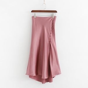 Zara Satin Finish Skirt with Buttons